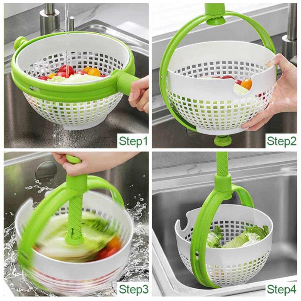Fruit & Vegetable Draining Basket with Spinner, simple spinner basket for fruits and vegetables in Pakistan