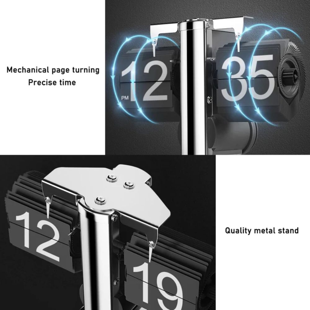 Mechanical Retro Auto Flip Clock, unique flip display clock for room decor in Pakistan