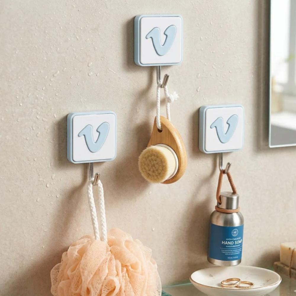 Self Adhesive V Shape Wall Hooks, simple wall hooks for kitchen, bathroom, and room use in Pakistan