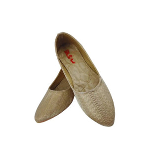 Women's beige pointed toe flat shoes with a soft textured upper, cushioned insole, and lightweight design for daily wear.