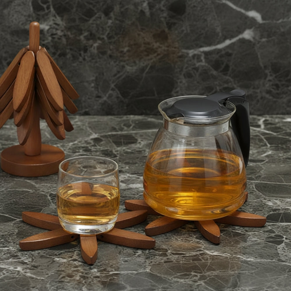 Wooden coasters for tea coffee and beverages