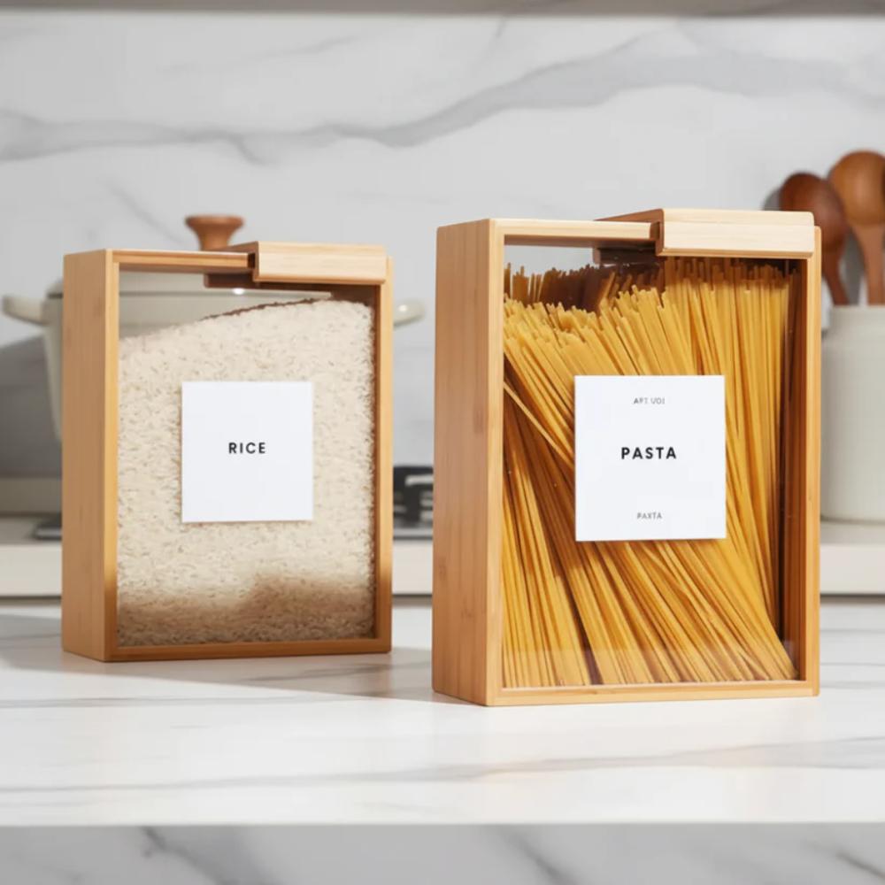 Wooden Grain Storage Box, simple container for rice and dry food storage in Pakistan