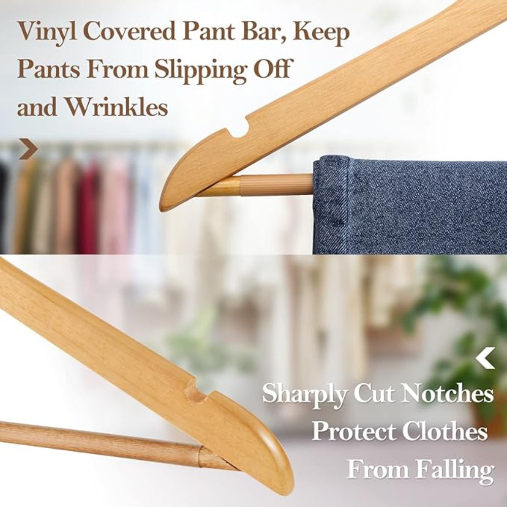 Wooden hangers for shirts trousers and daily wear clothes