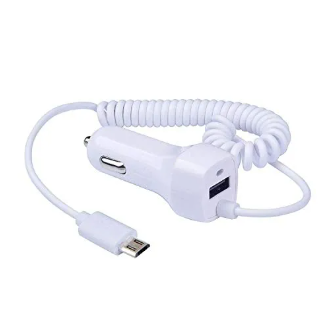USB Car Charger with Stretchable Micro USB Cable