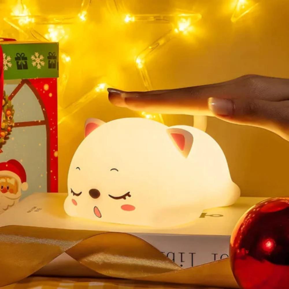 Snoring Cat Silicon Lamp, easy use night light for kids and adults in Pakistan